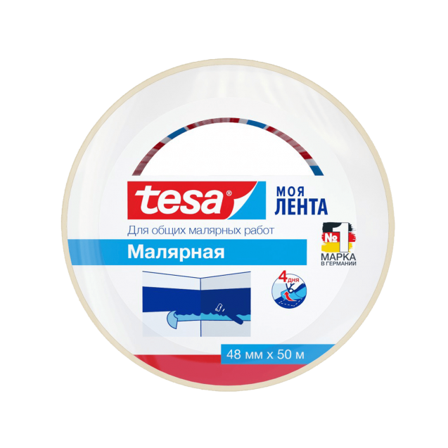 Tesa   Малярная лента для общих малярных работ белая (4 дня) 50 м × 48 мм