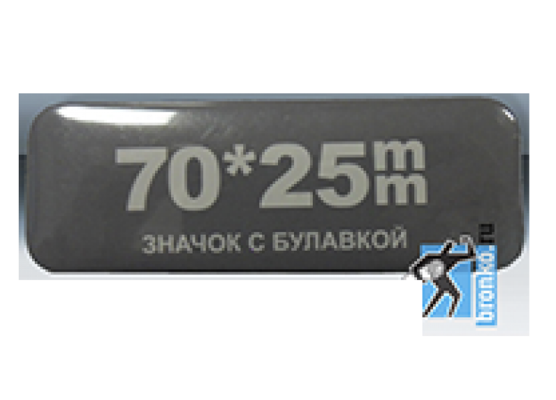 25X70 - ЗАГОТОВКИ ЗНАЧКОВ ПРЯМОУГОЛЬНЫЕ МЕТАЛЛ/БУЛАВКА(в упаковке - 100 шт)