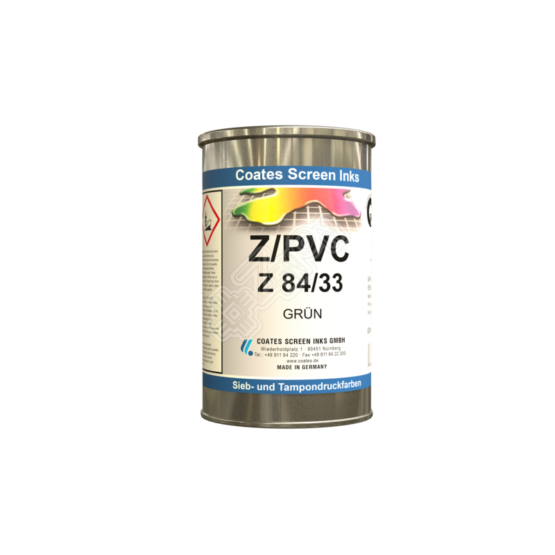 Краска трафаретная сольвентная SUN CHEMICAL серия Z-PVC, Z 84/33 зеленая, 1 л